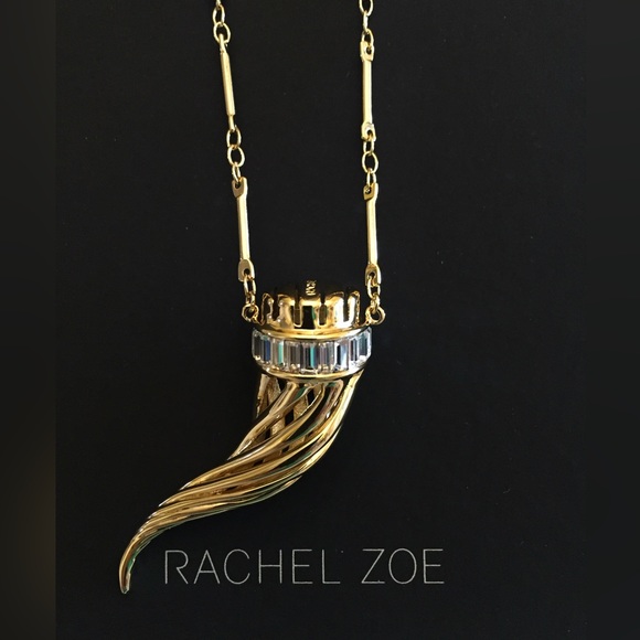 NWT $350 Rachel Zoe Kate Collar Necklace 14k Gold-plated w Crystal ~ STUNNING! - Picture 8 of 13